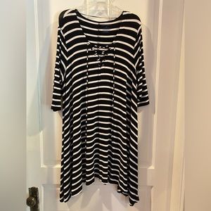 Boutique Black/White Striped Dress Size 0X